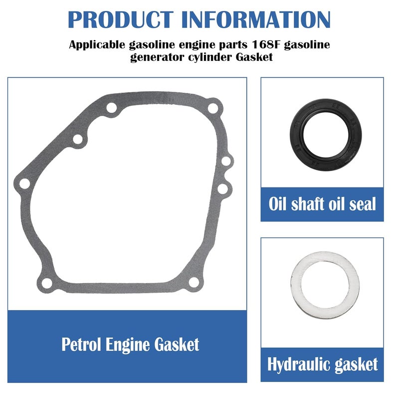 TNJPSEK Predator 212 Side Cover Gasket, 212cc Crankshaft Case Oil Seal Crush Washers Kit for GX160 GX200 196cc 200cc 224cc CT200U BT200X MB200 Go Karts Mini Bikes Engine (11381-ZH8-801) - Image 2